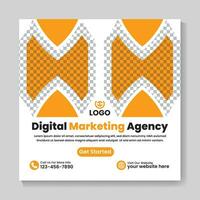 Corporate modern digital marketing agency social media post design square web banner template vector