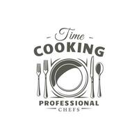 Cooking label isolated on white background vector