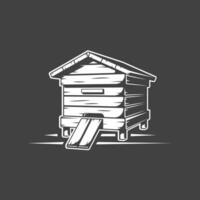 Beehive isolated on black background vector