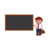 businessman illustration design explaining in front of the blackboard vector