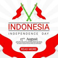 illustration of Indonesian independence day with the theme of the spirit of struggle vector