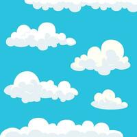 illustration design of a collection of clouds with various shapes vector