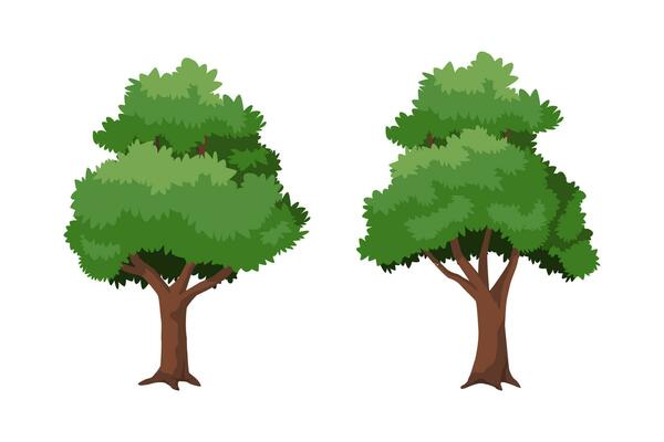 lush old tree vector. suitable for design of cartoon elements and assets design