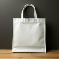 AI generated studio portrait mockup plain white bag, ai generative photo