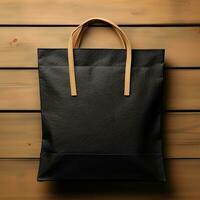 AI generated studio portrait mockup plain black bag, ai generative photo