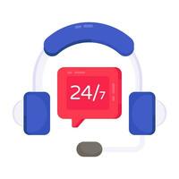 A unique design icon of 24 7hr call service vector