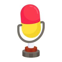 Icon of microphone in flat design vector