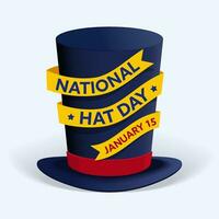 vector illustrational of national hat day, Flat design concept, graphic designe for banner, Celebrated Each Year on January 15th.