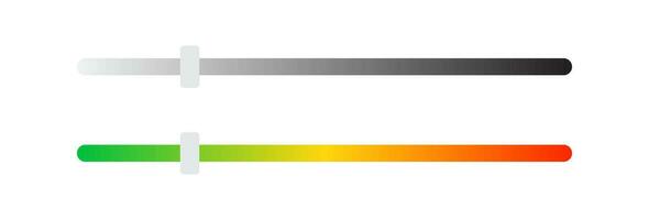 Progress bar. Loading indicator. Level from low to high. Measure tool. Rate scale. Vector illustration.