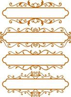 Set decorative ornament frame vector