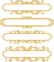 Set decorative ornament frame vector