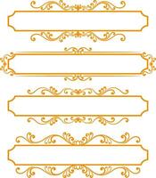 Set decorative ornament frame vector