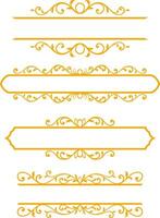 Set decorative ornament frame vector