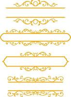 Set decorative ornament frame vector