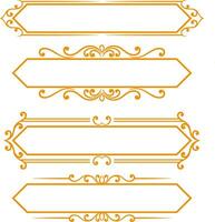 Set decorative ornament frame vector