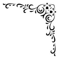 Corner and frame filigree with retro style. Swirls divider ornament. Vintage symbol vector illustration. Element design calligraphy. Decoration for frame, greeting card, invitation, menu, certificate.