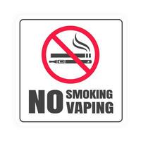 No de fumar No vaping signo. prohibido firmar icono aislado en blanco antecedentes vector ilustración. cigarrillo, vape y fumar y en prohibición círculo.