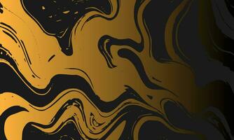 a black and gold marble background with a wave pattern vector