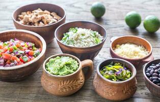 Ingredients for chicken burrito bowl photo