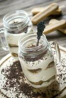 Tiramisu in the mason jars photo