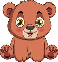 Cartoon illustration of a cute bear smiling vector