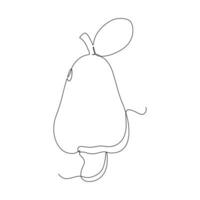 continuous line drawing of a cashew. Vector illustration of a cashew.