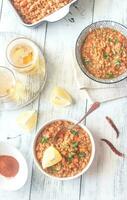 Smoked paprika red lentil stew photo