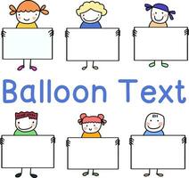 hand drawn cute balloon text for templates vector