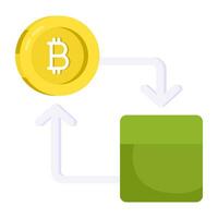 Creative design icon of bitcoin transfer vector