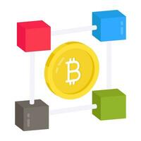 vector diseño de cadena de bloques, plano icono