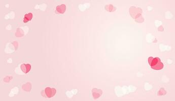 Happy Valentine's day cute background with hearts.  Blank template vector