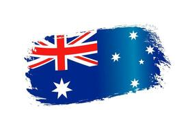 Australia Day congrats design element. Grunge style flag vector