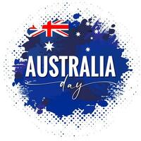 Australia day banner, brush and ink grunge Australian flag background with vector