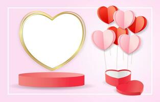 Valentine's day empty background. Wedding banner template vector