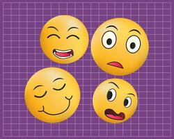 emoji 3d degradado gracioso cara vector