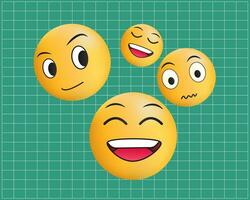 emoji 3d degradado gracioso cara vector