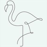 Continuous line hand drawing vector illustration heron art