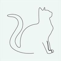 Continuous line hand drawing vector illustration cat art