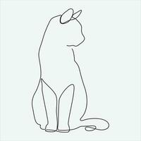 Continuous line hand drawing vector illustration cat art