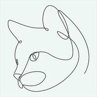Continuous line hand drawing vector illustration cat art