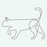 continuo línea mano dibujo vector ilustración gato Arte