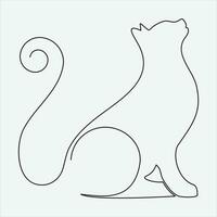 Continuous line hand drawing vector illustration cat art