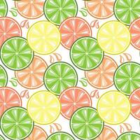 Seamless pattern, slices of citrus lemons and oranges on a white background. Background, textile, vector