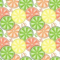 Seamless pattern, slices of citrus lemons and oranges on a white background. Background, textile, vector