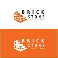 creative brick logo designs for buildings, architectural buildings, civil engineering, building materials shops vector