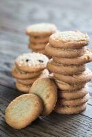 Butter cookies on the wooden table photo