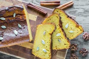 Loaf of pumpkin bread photo