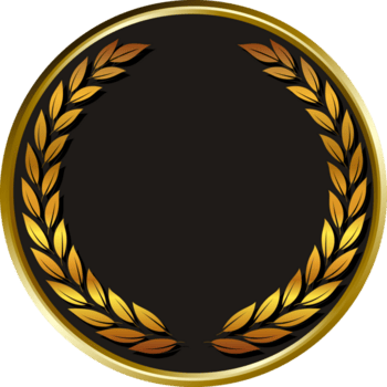 negro medalla oro laureles. png
