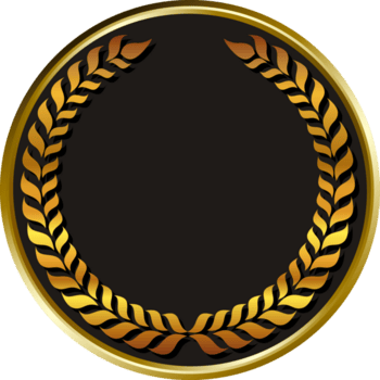 negro medalla oro laureles. png