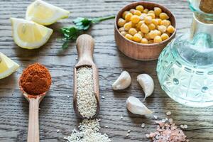 ingredientes para hummus foto